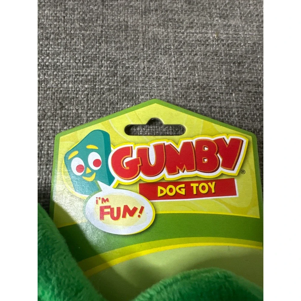 Multipet Gumby Plush Squeaky Dog Toy Green Character 16674 New Pack of 2